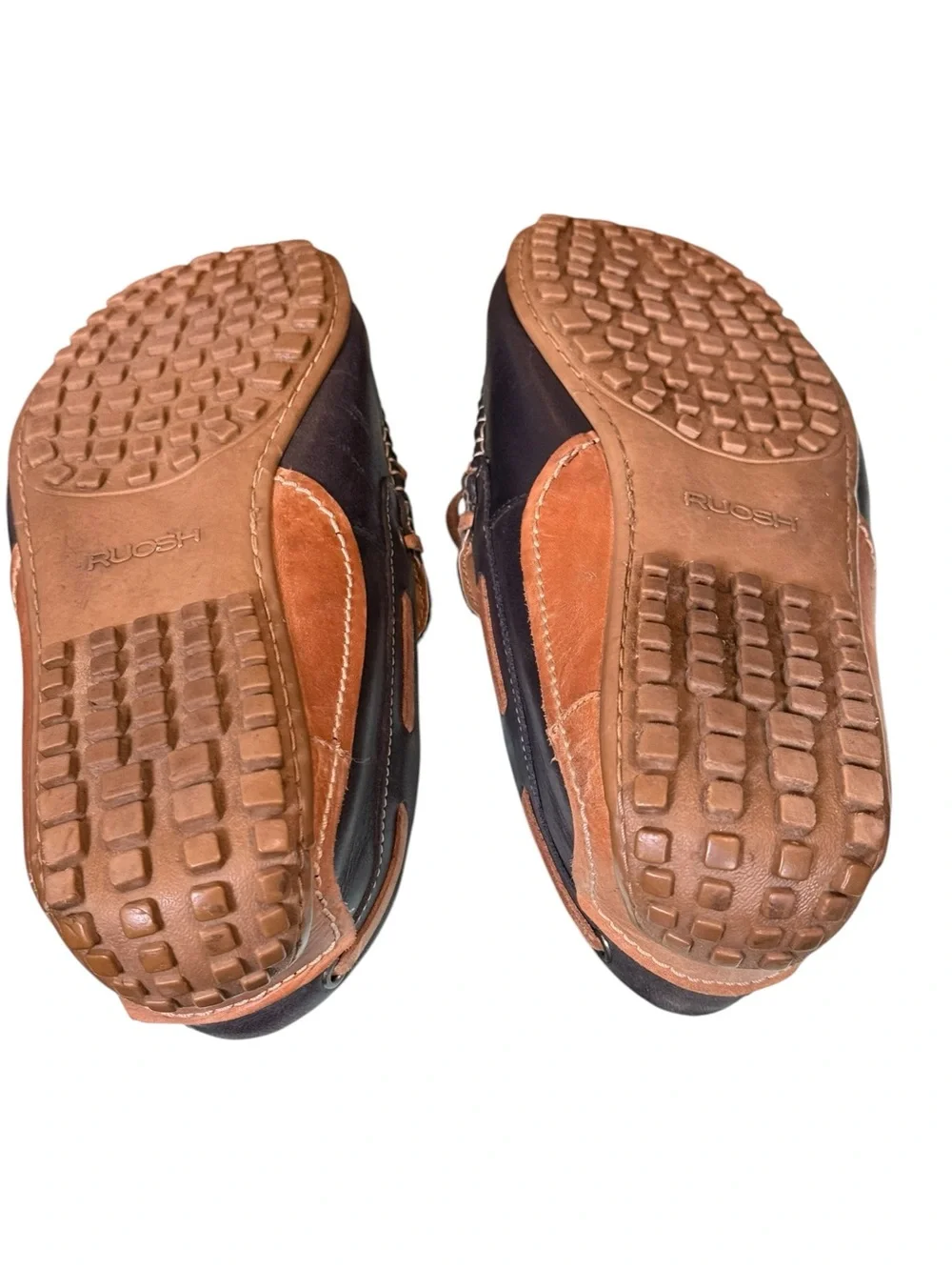 RUOSH Leather Driving Moccasin Loafers Brown UK 10 EU 44 US 11